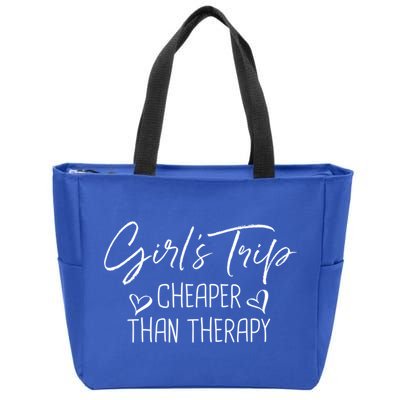 Girls Trip Cheaper Than A Therapy Funny Bachelorette Gift Zip Tote Bag