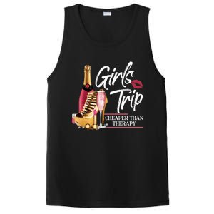 Girls Trip Cheaper Than A Therapy Funny Wine Party Funny Gift PosiCharge Competitor Tank