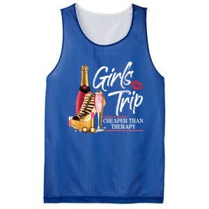 Girls Trip Cheaper Than A Therapy Funny Wine Party Funny Gift Mesh Reversible Basketball Jersey Tank