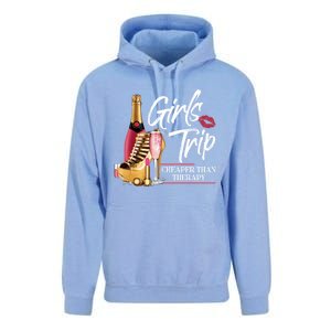 Girls Trip Cheaper Than A Therapy Funny Wine Party Funny Gift Unisex Surf Hoodie