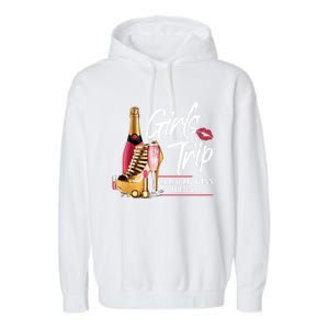 Girls Trip Cheaper Than A Therapy Funny Wine Party Funny Gift Garment-Dyed Fleece Hoodie