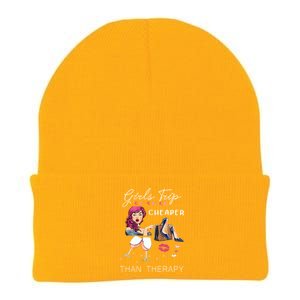 Girls Trip Cheaper Than A Therapy Funny Wine Party Gift Knit Cap Winter Beanie