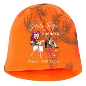 Girls Trip Cheaper Than A Therapy Funny Wine Party Gift Kati - Camo Knit Beanie