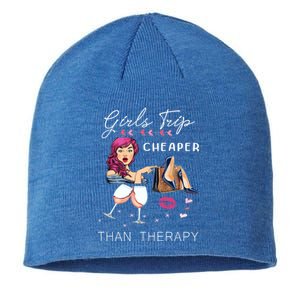 Girls Trip Cheaper Than A Therapy Funny Wine Party Gift Sustainable Beanie