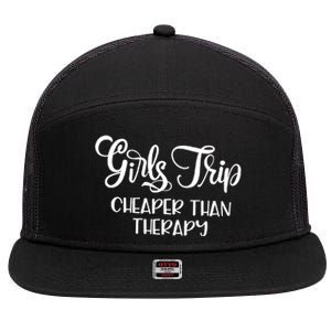 Girls Trip Cheapers Than Therapy Hello Summer Vacation Beach Cool Gift 7 Panel Mesh Trucker Snapback Hat