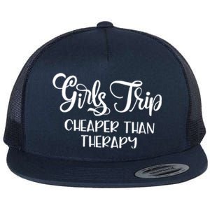 Girls Trip Cheapers Than Therapy Hello Summer Vacation Beach Cool Gift Flat Bill Trucker Hat