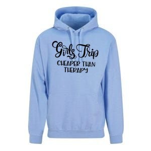 Girls Trip Cheapers Than Therapy Hello Summer Vacation Beach Cool Gift Unisex Surf Hoodie