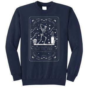 Golfer Tarot Card Celestial Skeleton Golf Player Golfing Tall Sweatshirt