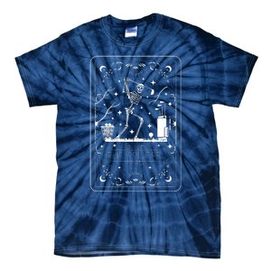 Golfer Tarot Card Celestial Skeleton Golf Player Golfing Tie-Dye T-Shirt