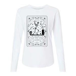 Golfer Tarot Card Celestial Skeleton Golf Player Golfing Womens Cotton Relaxed Long Sleeve T-Shirt