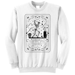 Golfer Tarot Card Celestial Skeleton Golf Player Golfing Sweatshirt