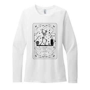 Golfer Tarot Card Celestial Skeleton Golf Player Golfing Womens CVC Long Sleeve Shirt