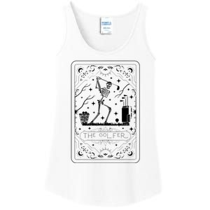 Golfer Tarot Card Celestial Skeleton Golf Player Golfing Ladies Essential Tank