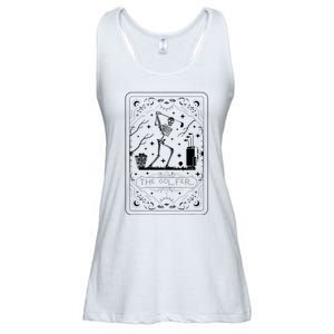 Golfer Tarot Card Celestial Skeleton Golf Player Golfing Ladies Essential Flowy Tank