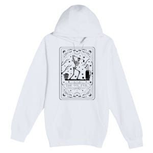 Golfer Tarot Card Celestial Skeleton Golf Player Golfing Premium Pullover Hoodie