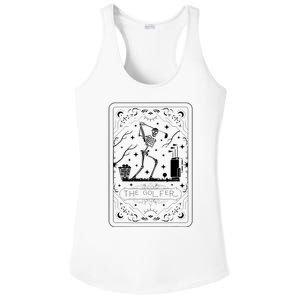 Golfer Tarot Card Celestial Skeleton Golf Player Golfing Ladies PosiCharge Competitor Racerback Tank