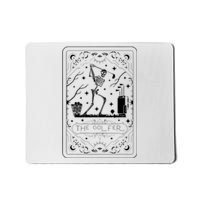 Golfer Tarot Card Celestial Skeleton Golf Player Golfing Mousepad