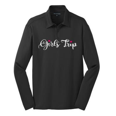 Girls Trip Cute Matching Getaway Vacation Gift Girls Weekend Gift Silk Touch Performance Long Sleeve Polo