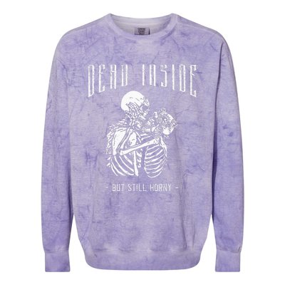 Gothic Tarot Card The Skelleton Lovers Dead Inside Creepy Colorblast Crewneck Sweatshirt