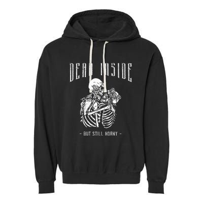 Gothic Tarot Card The Skelleton Lovers Dead Inside Creepy Garment-Dyed Fleece Hoodie