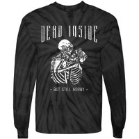 Gothic Tarot Card The Skelleton Lovers Dead Inside Creepy Tie-Dye Long Sleeve Shirt