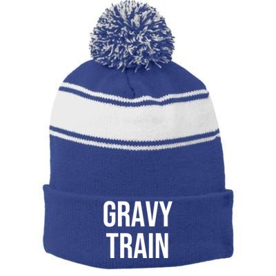 Gravy Train Cute Gift Stripe Pom Pom Beanie