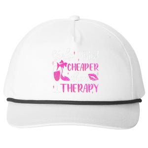 Girl Trip Cheaper Than A Therapy Funny Weekend Wine Party Snapback Five-Panel Rope Hat