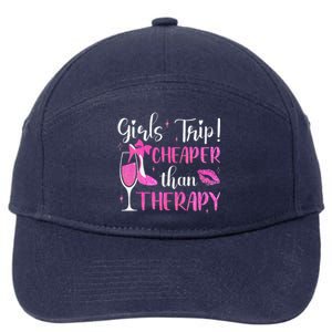 Girl Trip Cheaper Than A Therapy Funny Weekend Wine Party 7-Panel Snapback Hat