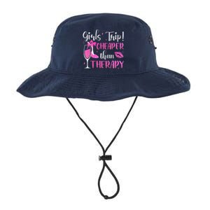 Girl Trip Cheaper Than A Therapy Funny Weekend Wine Party Legacy Cool Fit Booney Bucket Hat