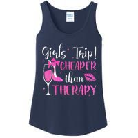 Girl Trip Cheaper Than A Therapy Funny Weekend Wine Party Ladies Essential Tank