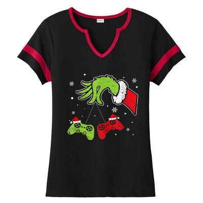 Gaming Teen Christmas Matching Pajamas Funny Gamer Ladies Halftime Notch Neck Tee