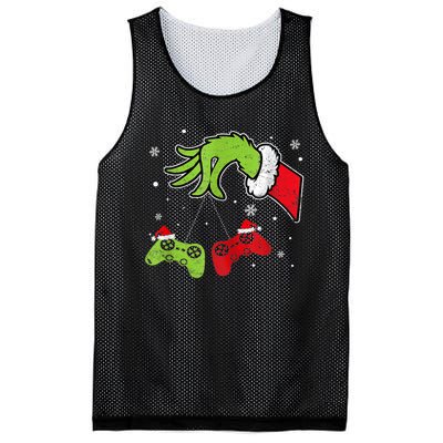 Gaming Teen Christmas Matching Pajamas Funny Gamer Mesh Reversible Basketball Jersey Tank