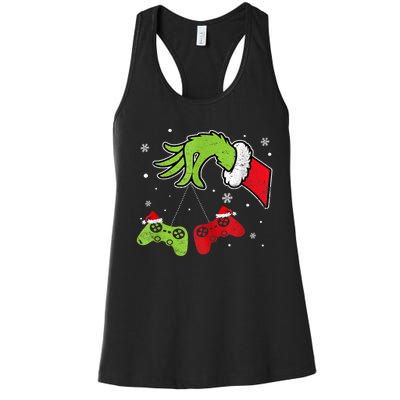 Gaming Teen Christmas Matching Pajamas Funny Gamer Women's Racerback Tank