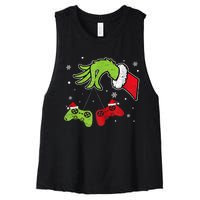 Gaming Teen Christmas Matching Pajamas Funny Gamer Women's Racerback Cropped Tank