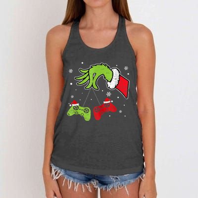 Gaming Teen Christmas Matching Pajamas Funny Gamer Women's Knotted Racerback Tank