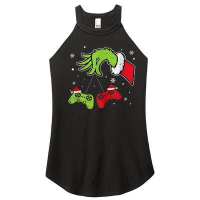 Gaming Teen Christmas Matching Pajamas Funny Gamer Women's Perfect Tri Rocker Tank