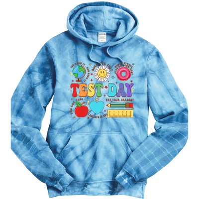 Groovy Testing Day Motivational Quotes Students Teachers Tie Dye Hoodie