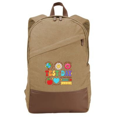 Groovy Testing Day Motivational Quotes Students Teachers Cotton Canvas Backpack