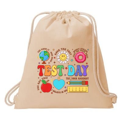 Groovy Testing Day Motivational Quotes Students Teachers Drawstring Bag