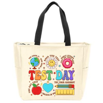 Groovy Testing Day Motivational Quotes Students Teachers Zip Tote Bag