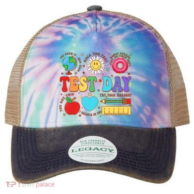 Groovy Testing Day Motivational Quotes Students Teachers Legacy Tie Dye Trucker Hat