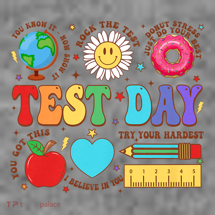 Groovy Testing Day Motivational Quotes Students Teachers 7-Panel Snapback Hat