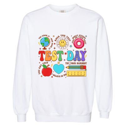 Groovy Testing Day Motivational Quotes Students Teachers Garment-Dyed Sweatshirt