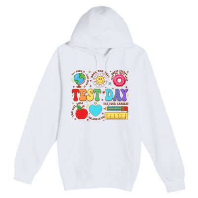 Groovy Testing Day Motivational Quotes Students Teachers Premium Pullover Hoodie