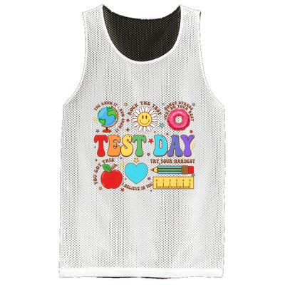 Groovy Testing Day Motivational Quotes Students Teachers Mesh Reversible Basketball Jersey Tank