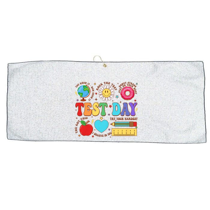 Groovy Testing Day Motivational Quotes Students Teachers Large Microfiber Waffle Golf Towel