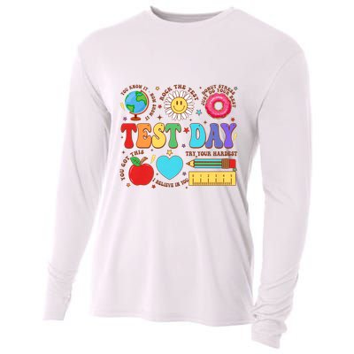 Groovy Testing Day Motivational Quotes Students Teachers Cooling Performance Long Sleeve Crew