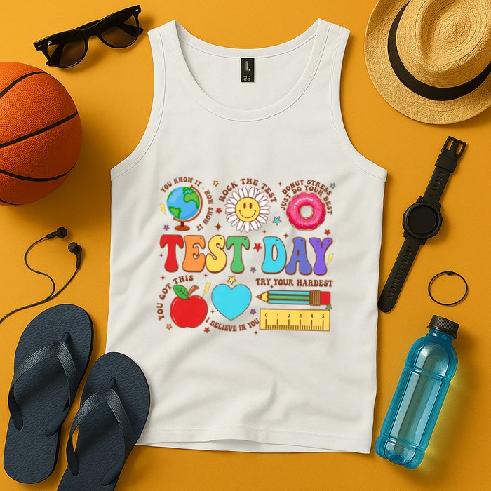 Groovy Testing Day Motivational Quotes Students Teachers Tank Top
