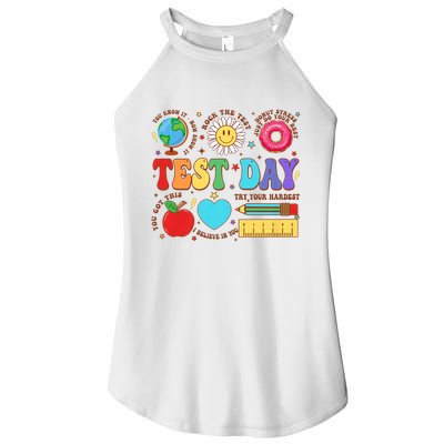Groovy Testing Day Motivational Quotes Students Teachers Women's Perfect Tri Rocker Tank
