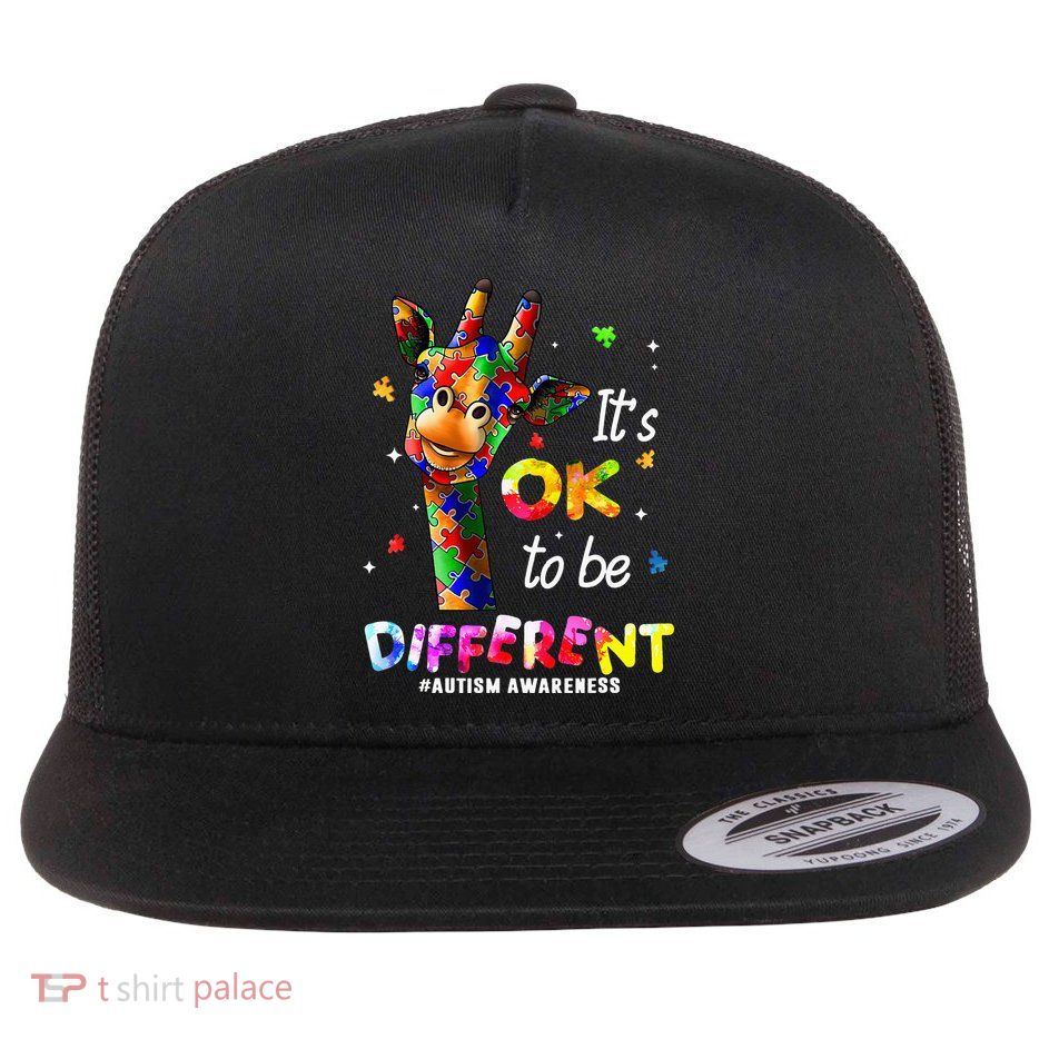Giraffe Tie Dye Autism Awareness Autism Flatbill Hat